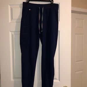 Navy blue figs Zamora jogger scrubs medium tall